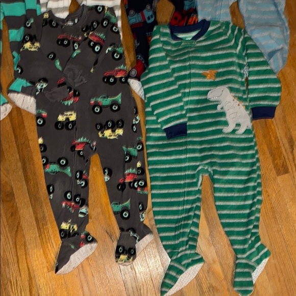 Kids Striped and Patterned One Piece Footed Pajamas - Picture 2 of 13